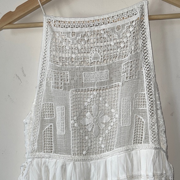 Free People  White Crochet Free People Emily Dress Boho - Picture 7 of 13